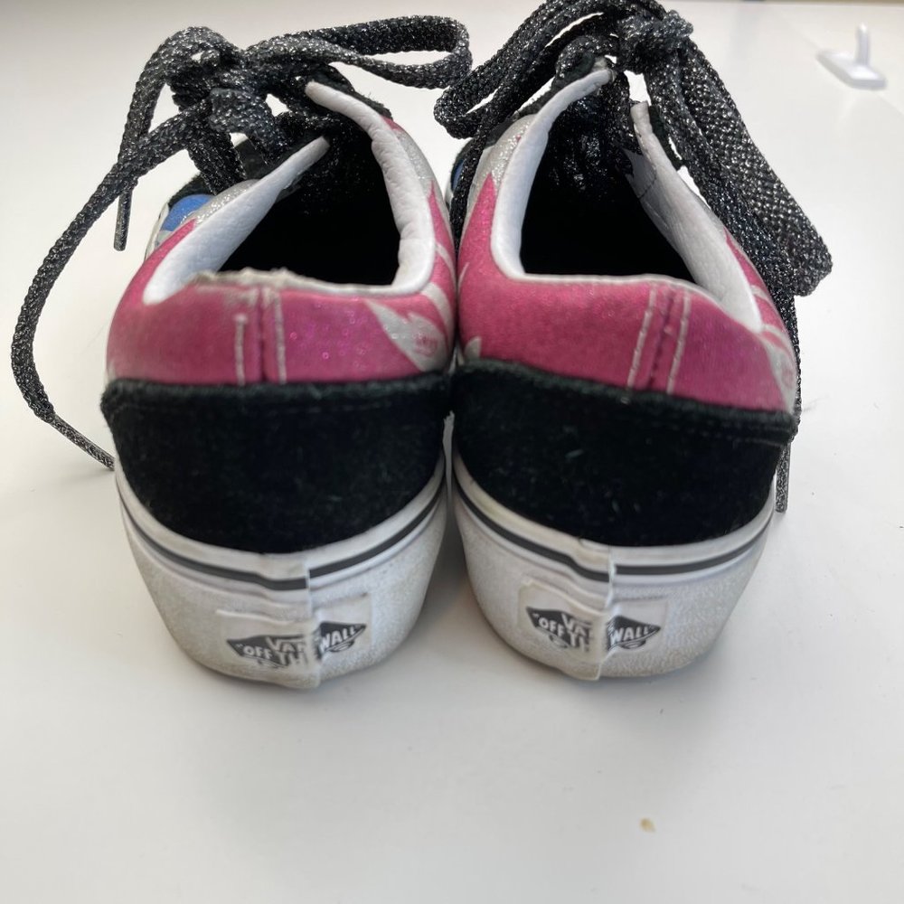 VANS Old Skool Platform Metallic Pink/Blue Black Sneakers Size 5.5 - Picture 4 of 10